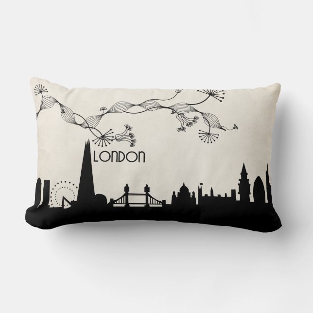 london skyline deco lumbar cushion (Front)