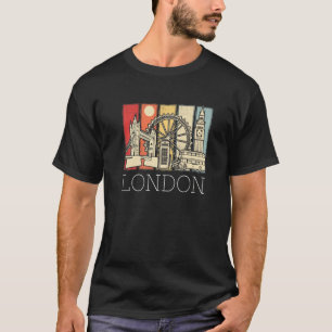 London Skyline From England Tower Bridge With Doub T-Shirt