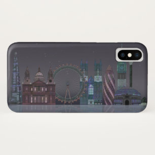 London Skyline Night Reflections iPhone X Case