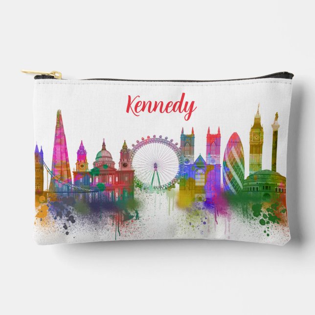 London Skyline - Rainbow Accessory Pouch (Front)