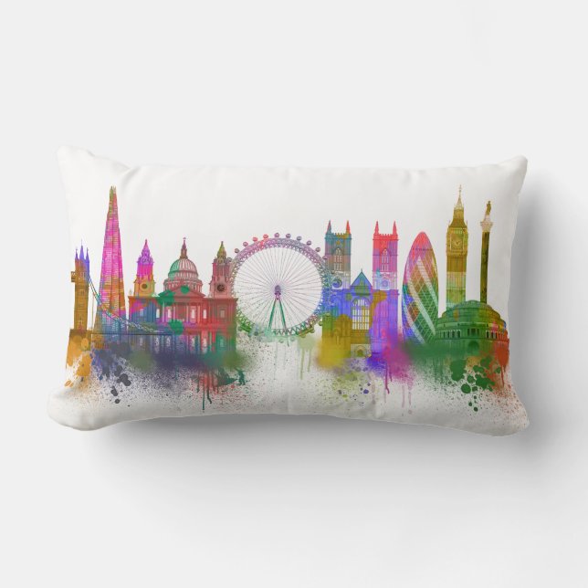 London Skyline - Rainbow Lumbar Cushion (Front)