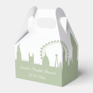 London Skyline Sage Personalised favour boxes