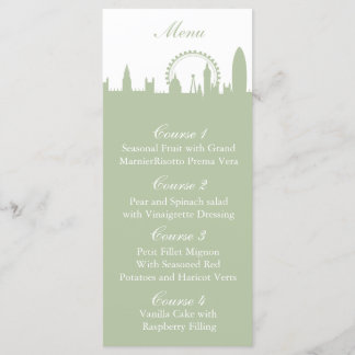 London Skyline Sage Personalised Menu cards