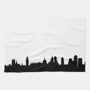 London skyline silhouette cityscape tea towel