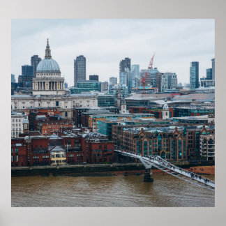 London Skyline: St. Paul's Aerial View Poster