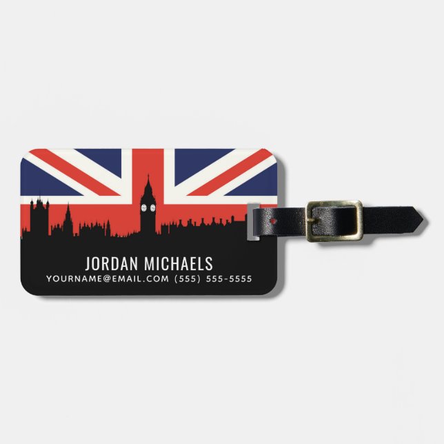 London Skyline | The British Flag Luggage Tag (Front Horizontal)