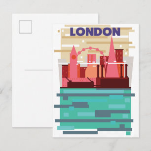 London skyline travel poster. invitation postcard