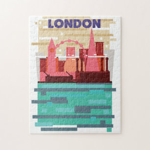 London skyline travel poster. jigsaw puzzle