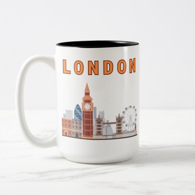 London Skyline Two Tone 15 oz. Mug (Left)
