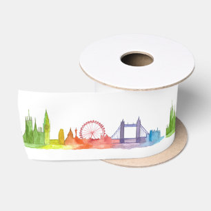 London skyline United Kingdom party England Satin Ribbon