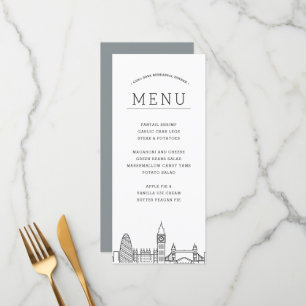London Skyline   Wedding Event Dinner Menu
