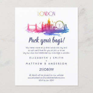 LONDON Skyline Wedding Handdrawn Budget Invites