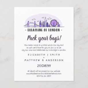 LONDON Skyline Wedding Handdrawn Budget Invites