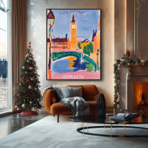 London Skyline with Iconic Architecture in Fauvist