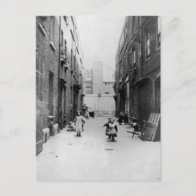 London Slums, 1899 Postcard (Front)