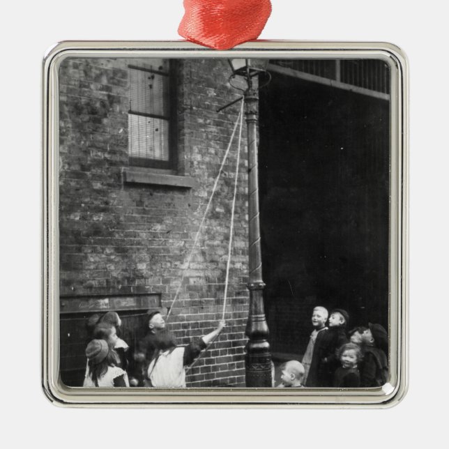 London Slums, c.1900 Metal Tree Decoration (Front)