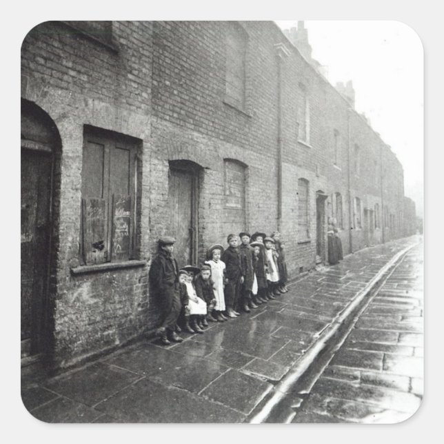 London Slums, c.1900 Square Sticker (Front)