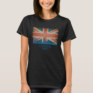 London Souvenir City Vintage British UK Flag Men W T-Shirt