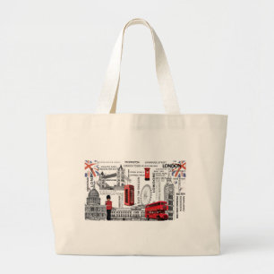 London souvenir merged.jpg large tote bag