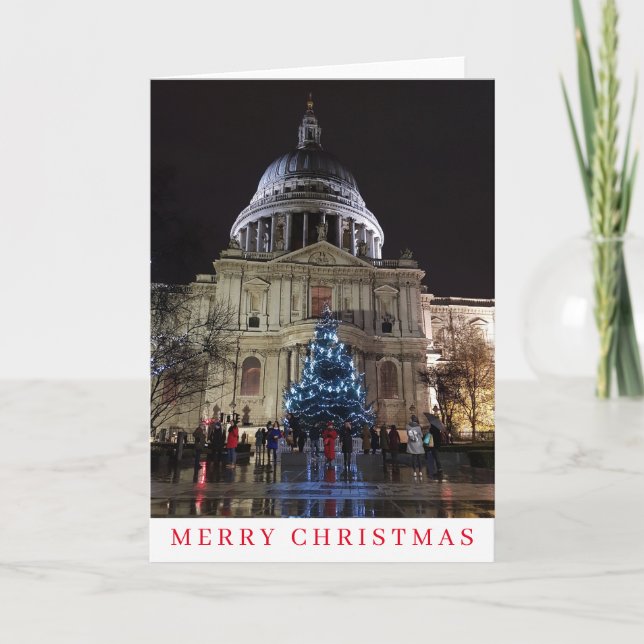 London St.Paul Cathedral view Christmas card  (Front)