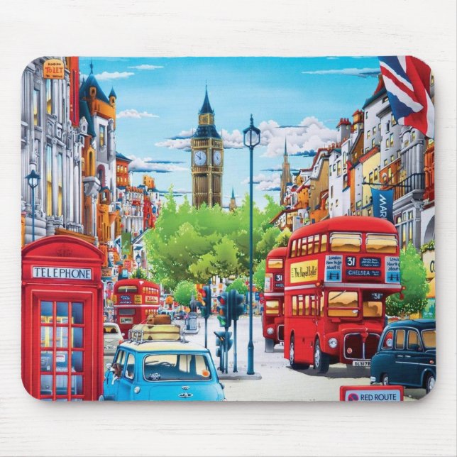 London Street Fine Art Mouse Pad (Front)