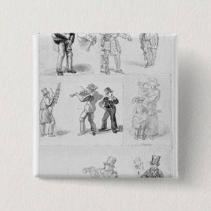 London Street Musicians 15 Cm Square Badge