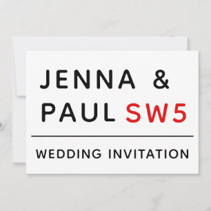 LONDON STREET SIGN   WEDDING INVITATION