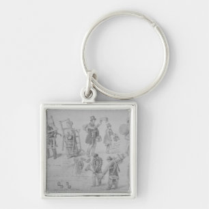 London street traders, 1830-40 key ring