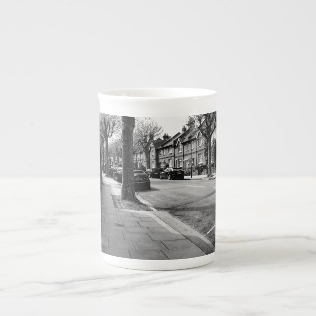 London Street View England black and white Bone China Mug (Front)