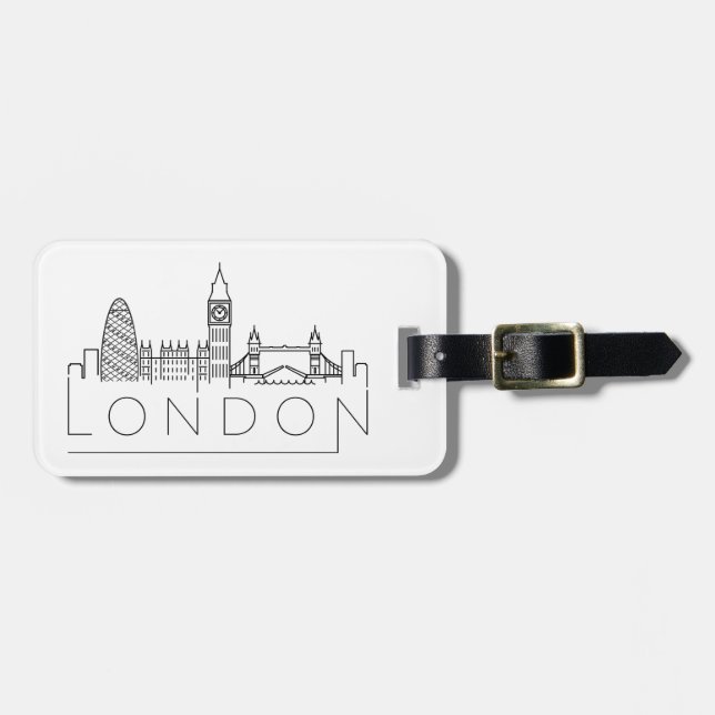London Stylised Skyline Luggage Tag (Front Horizontal)