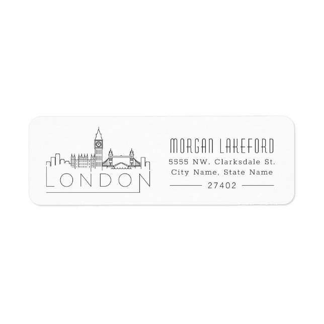 London Stylised Skyline | Return Address Label (Front)