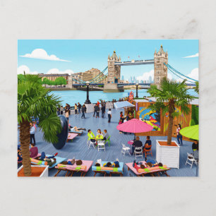 London summer scene postcard