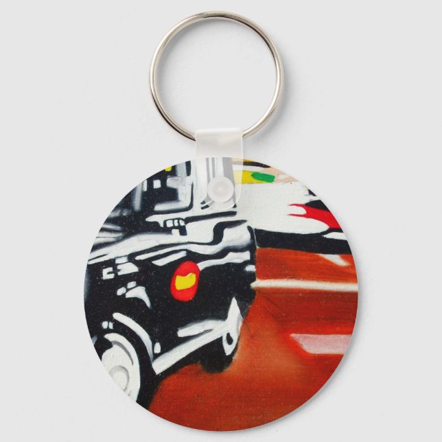 london taxi black cab design key ring (Front)