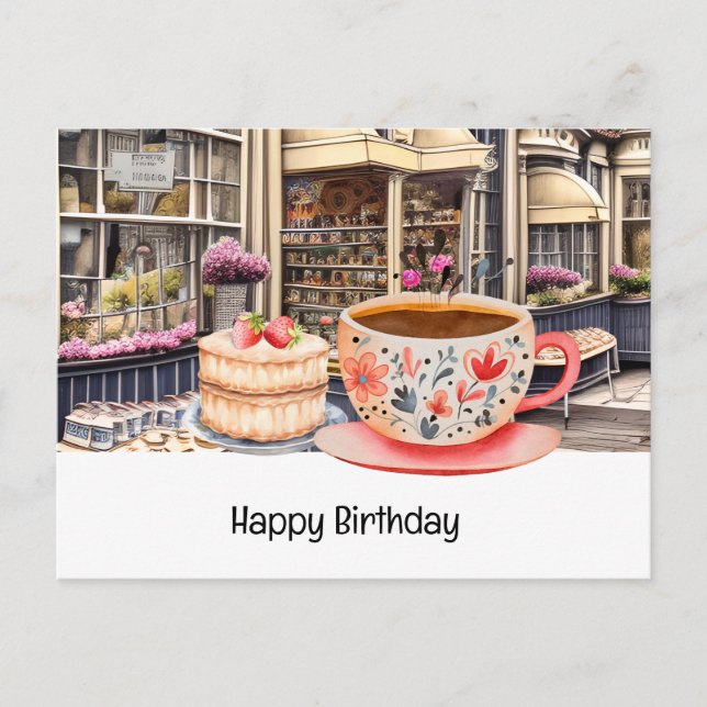 London tea time with cup of tea  postcard (Front)
