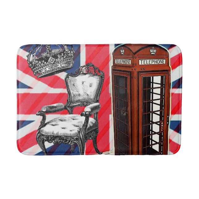London telephone booth victorian crown union jack bath mat (Front)
