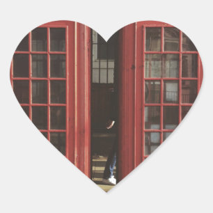 London Telephone Box Heart Sticker