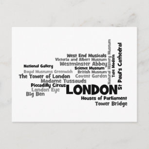 London Text Art Postcard
