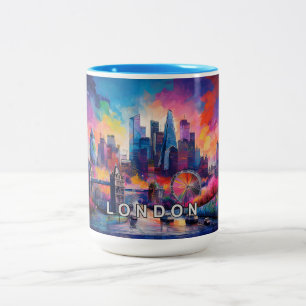 London The Big Smoke Skyline Two-Tone Coffee Mug
