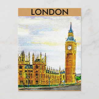 London. The Houses of Parliament. Postcard