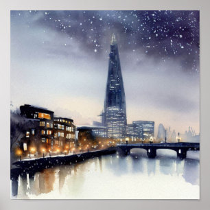 London-The Shard (D), Watercolor Poster