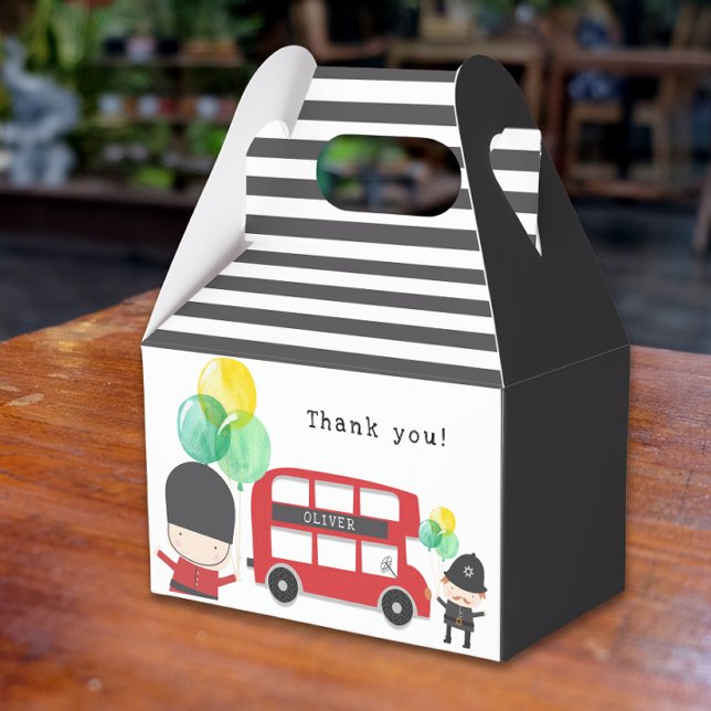 London Theme Red Double-decker Bus Kids Party Favour Box (Creator Uploaded)
