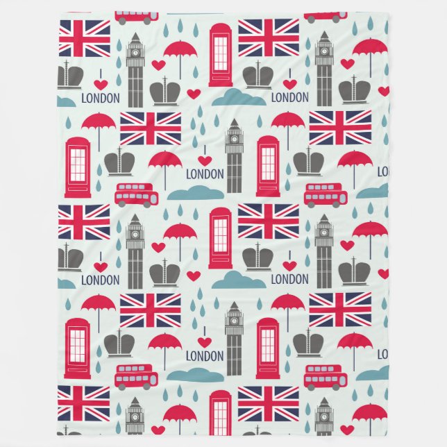 London Themed Fleece Blanket (Front)