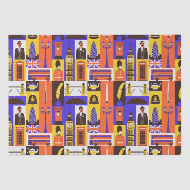 London Themed  Tissue Paper (Front)