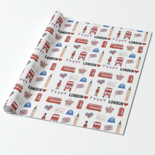 London Themed Wrapping Paper London Themed Gift