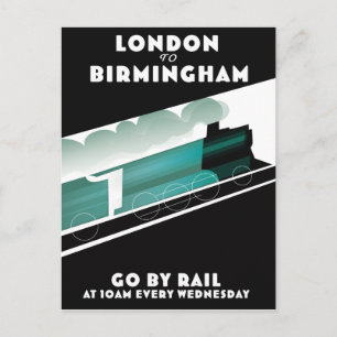 London to Birmingham Train poser Postcard