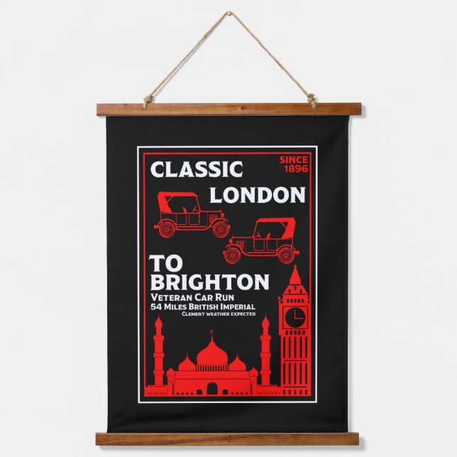 London To Brighton Veteran Car Run Hanging Tapestry (Front)