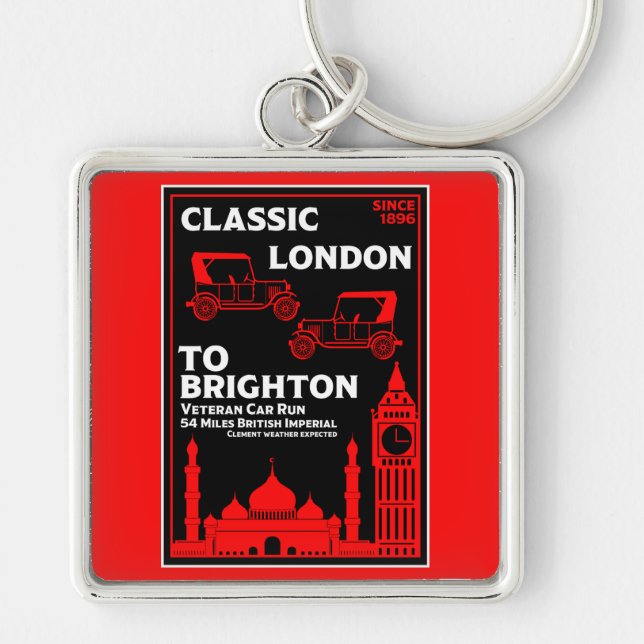 London To Brighton Veteran Car Run Key Ring (Front)