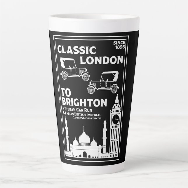 London To Brighton Veteran Car Run Latte Mug (Front)
