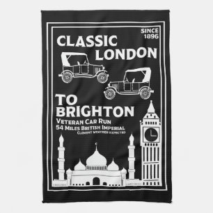 London To Brighton Veteran Car Run Tea Towel