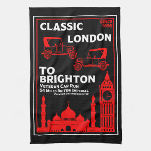 London To Brighton Veteran Car Run Tea Towel